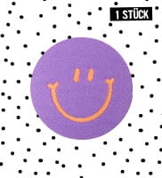 Patch - Lila Smiley - rund *iron-on*