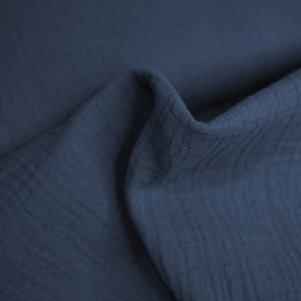 Baumwolle Musselin - Jeansblau *ab 10 cm*