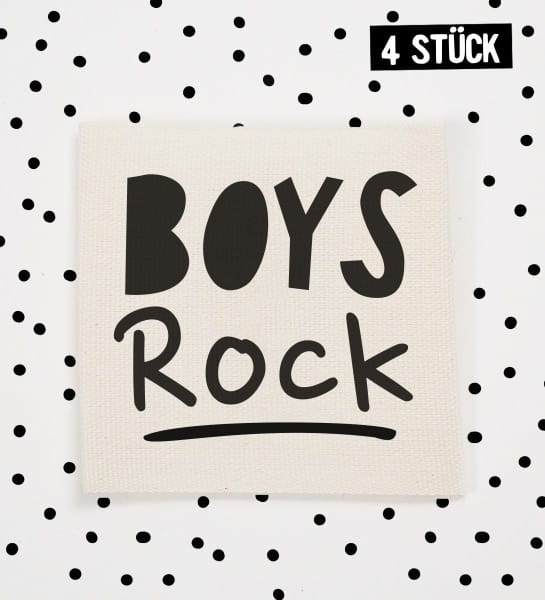 Baumwolllabel *boys rock* - 4er Pack