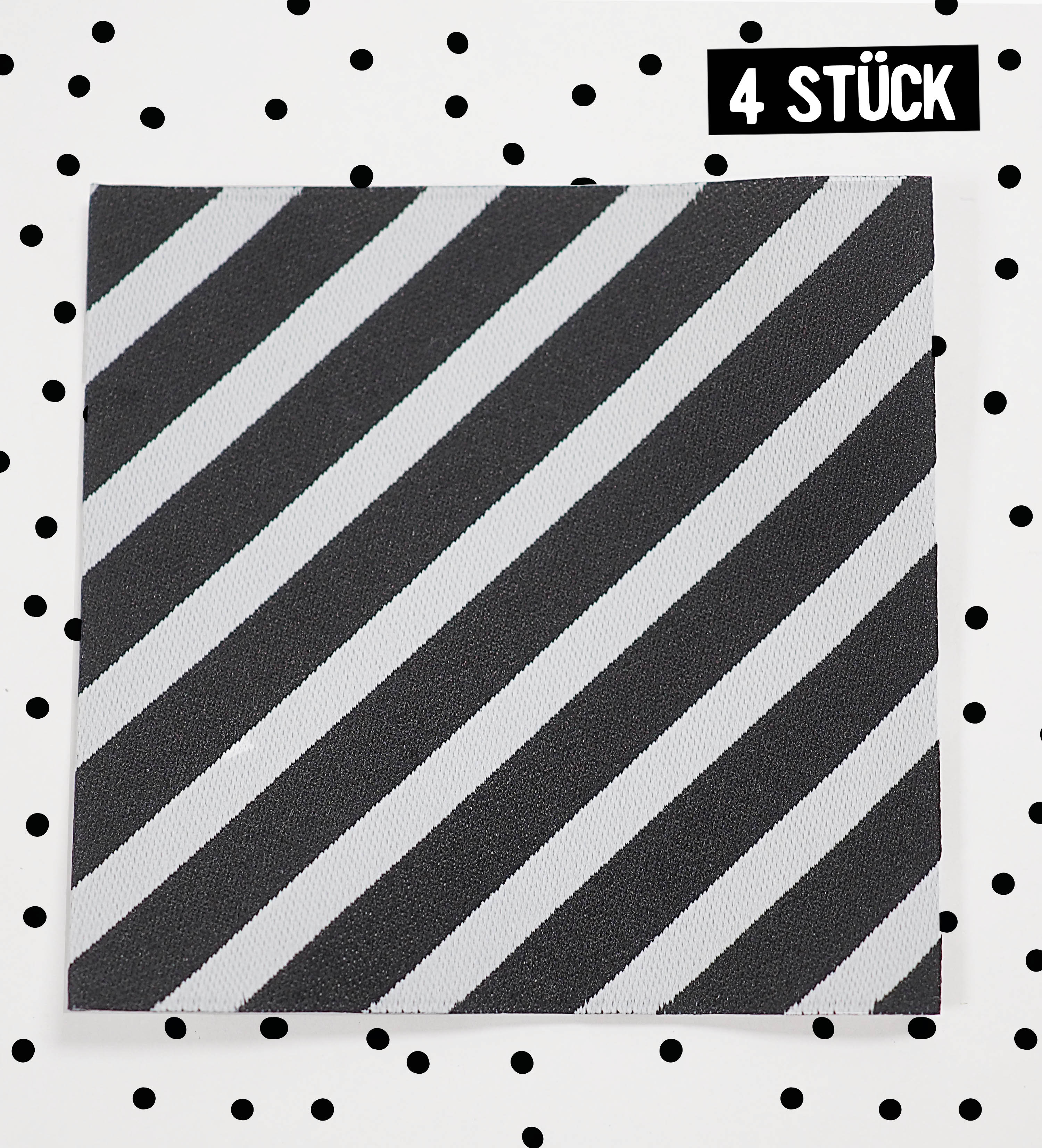 XXL-Weblabel *Stripes Schwarz/Weiß* - 4er Pack
