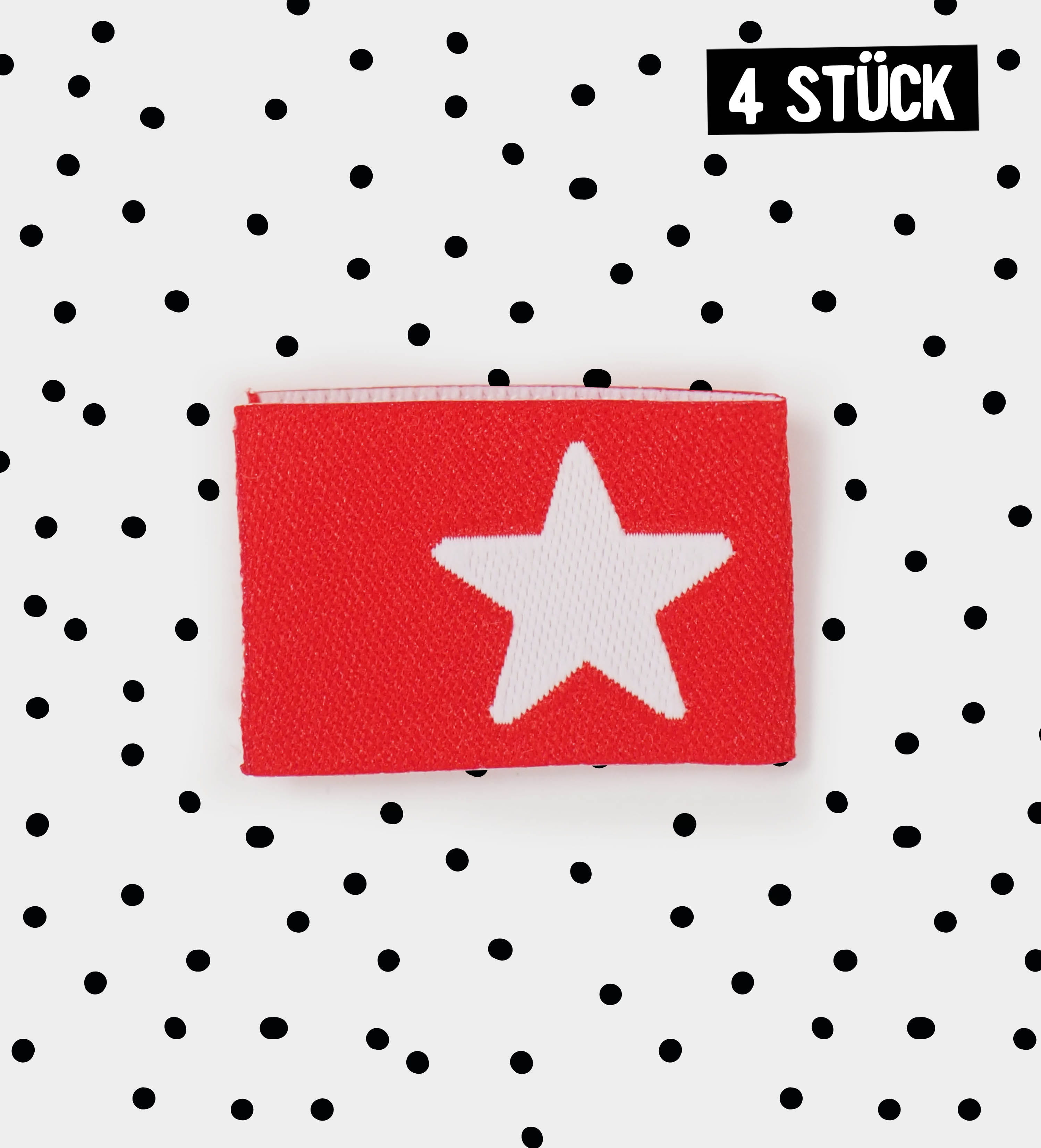 Weblabel Sterne *Rot* - 4er Pack