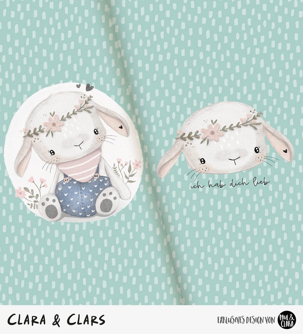 Clara & Clars - Panel Mint 100 cm *Jersey GOTS*