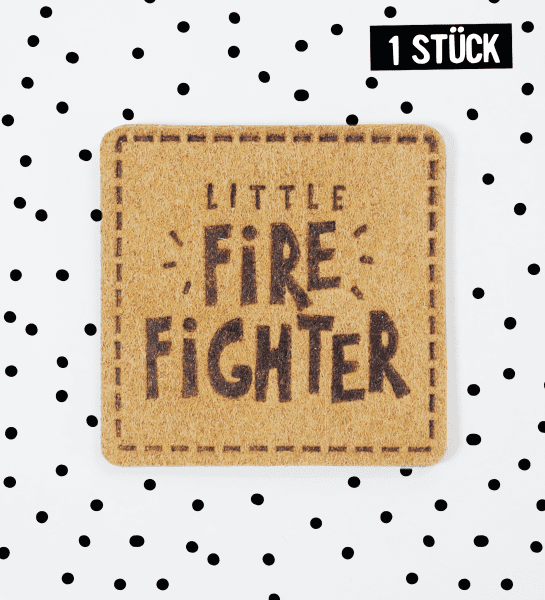 Kunstlederlabel - little fire fighter *iron-on*