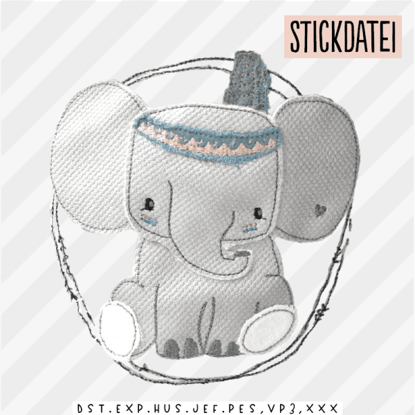 Stickdatei - Elefant Mats
