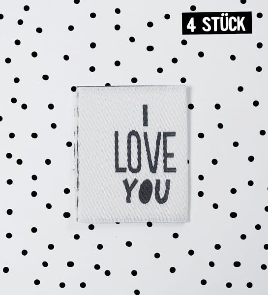 Weblabel *I love you* - 4er Pack