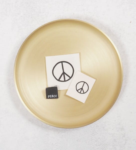 Baumwolllabel *Peace-Zeichen* - 2,5 x 3 cm - 4er Pack