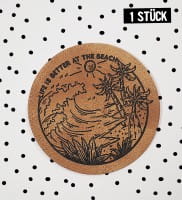 Kunstlederlabel - life is better at the beach *iron-on*