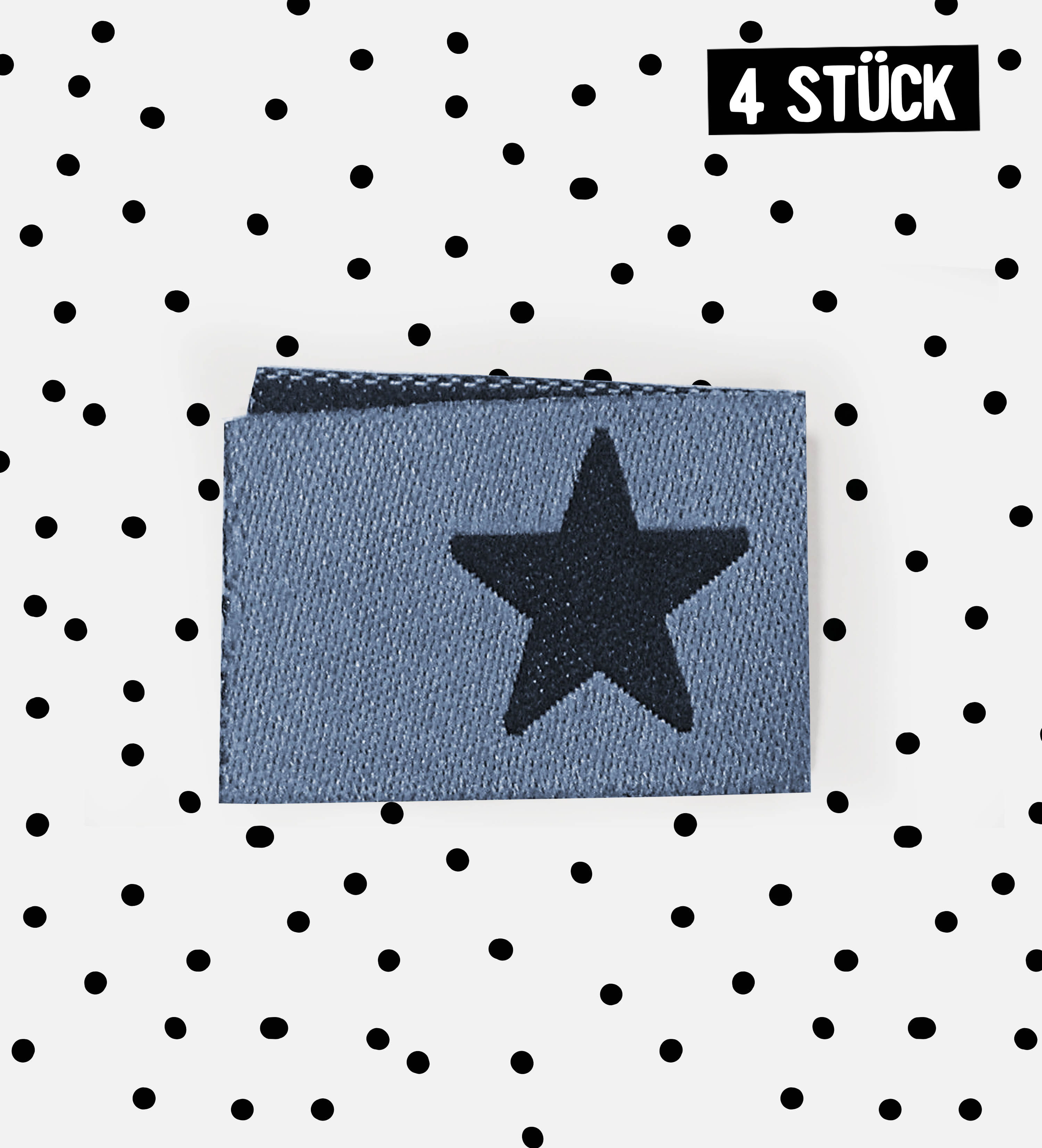 Weblabel Stern *Blau* - 4er Pack